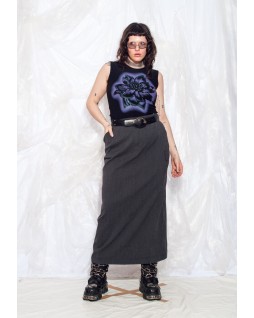 Charcoal grey straight maxi...