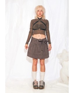 Bow Shoulder A-Line Miniskirt