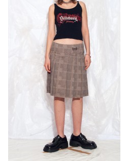 Taupe Patchwork Pleated...