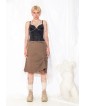 Taupe Asymmetric Wrap Midi...